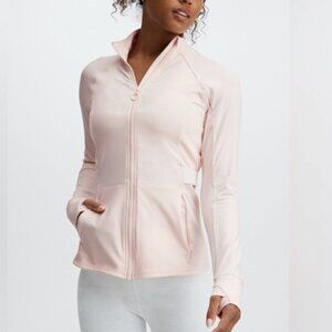 Fabletics Trinity Performance Jacket, SIZE XXS, COLOR ROSY TAN